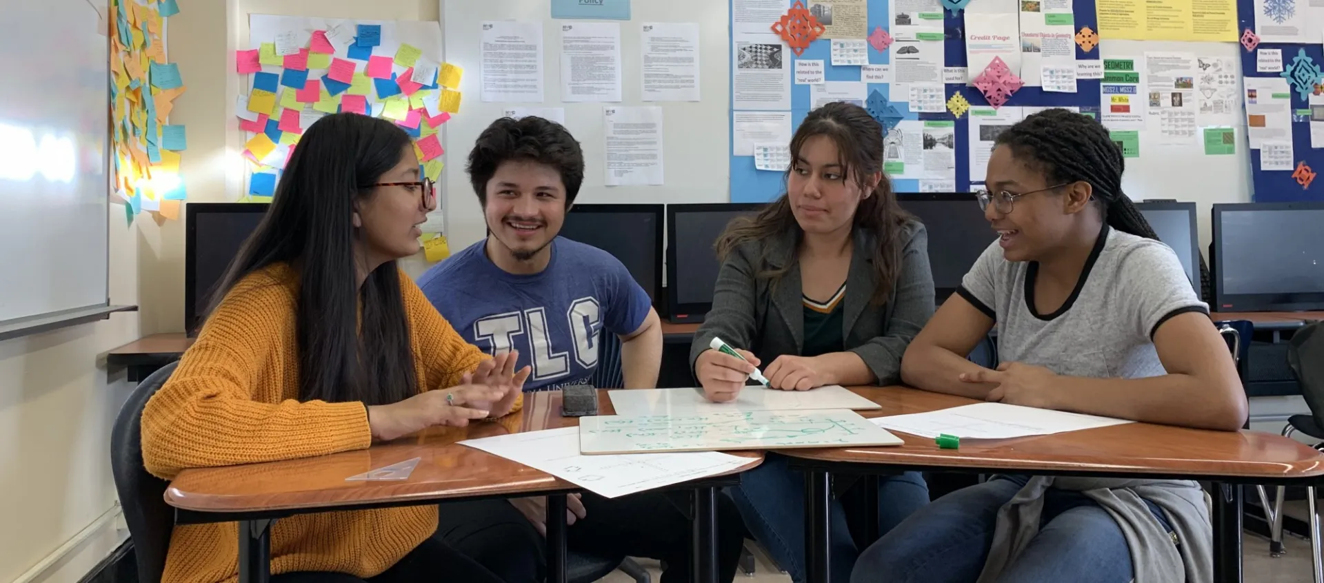 Students learning in the classroom
